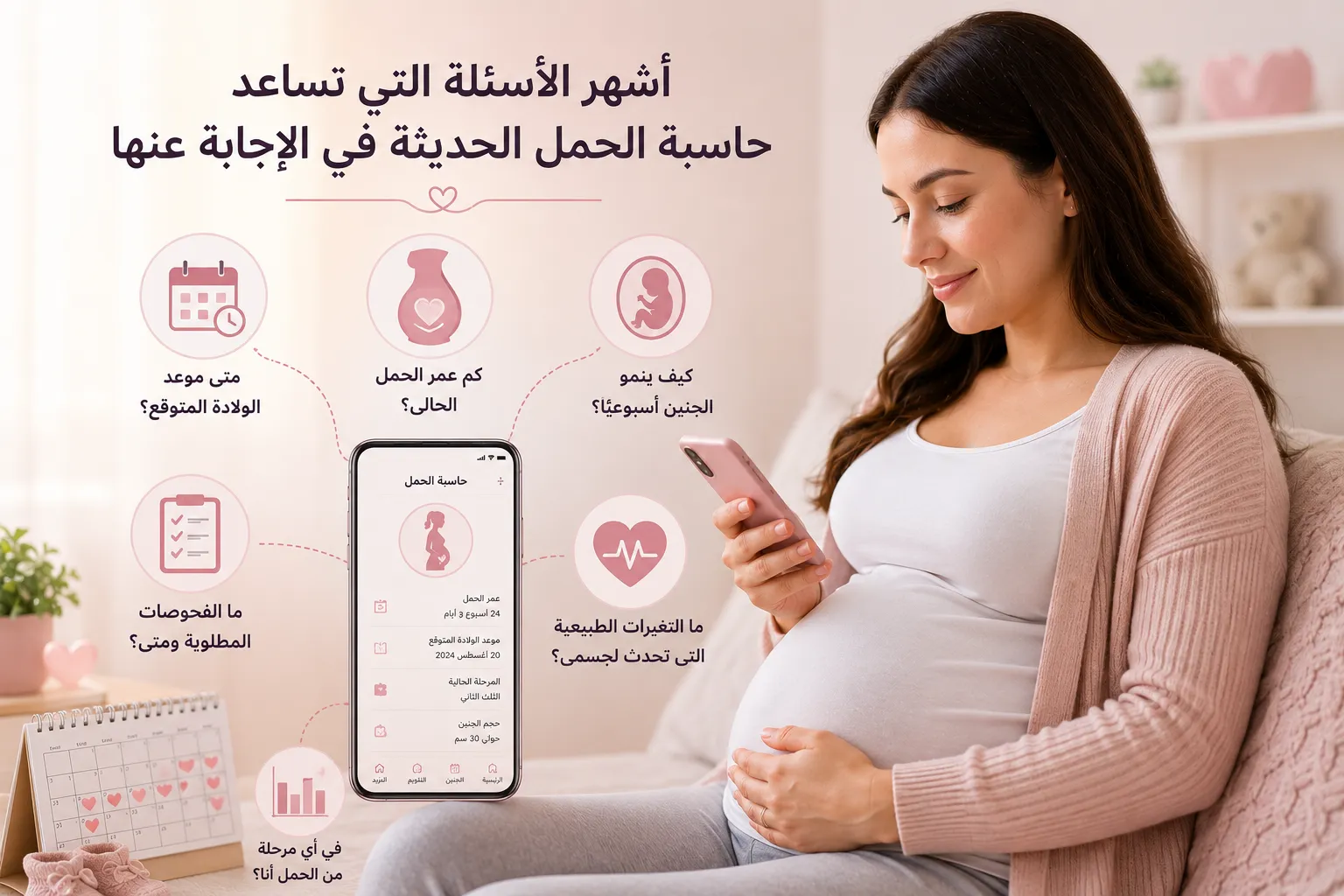 أشهر الأسئلة التي تساعد حاسبة الحمل الحديثة في الإجابة عنها